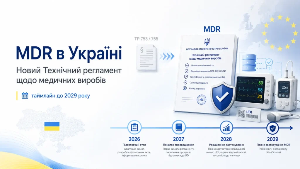 Таймлайн впровадження MDR в Україні відповідно до постанови №759